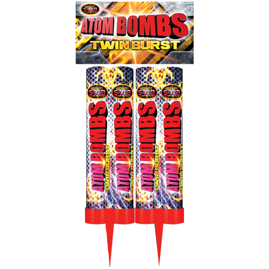Atom Bombs 2pce Double Shot Roman Candle Atom Bombs 2pce Double Shot Roman Candle