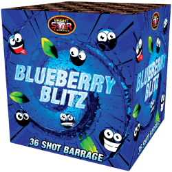 Blueberry Blitz Barrage 36 Shot All Blue Football Colour Firework 