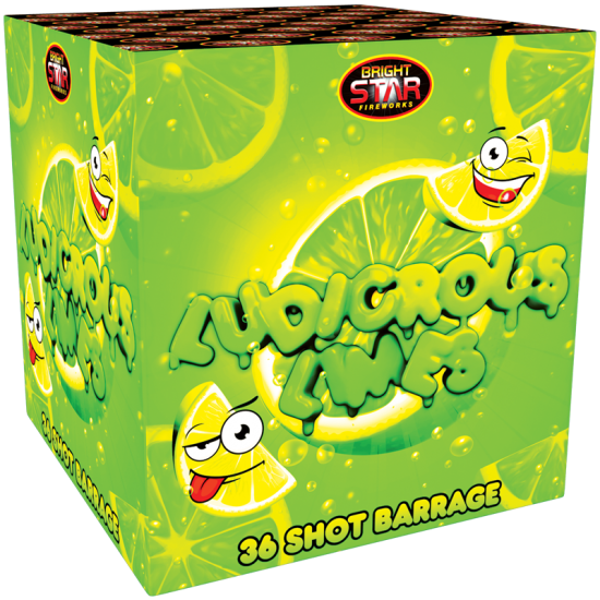Ludicrous Limes 36 Shot All Green Football Colour Firework 