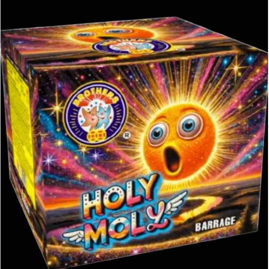 Holy Moly 49 Shot Barrage by Brother Pyrotechnics