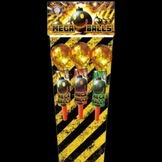 Megaballs Pack of 3 Rockets by Brothers Pyrotechnics