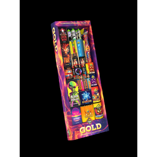 Gold Selection Box of 30 Fireworks Gold Selection Box of 30 Fireworks