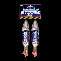 Super Strobe Pack of 2 Giant Single Silver Rockets 