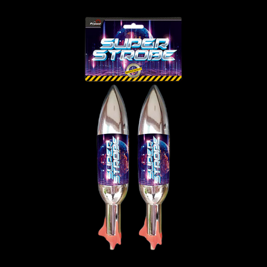 Super Strobe Pack of 2 Giant Single Silver Rockets Super Strobe Pack of 2 Giant Single Silver Rockets