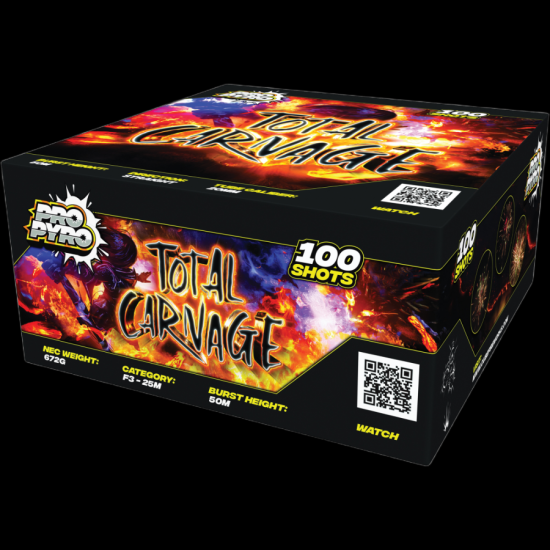 Total Carnage 100 Shot Bararge by Pro Pyro 
