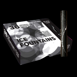 Pack of 36 Ice Fountains with Black Holographic Wrapping 