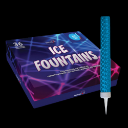 Pack of 36 Ice Fountains with Blue Wrapping 
