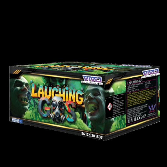 Laughing Gas 72 Shot Barrage by Vivid Pyrotechnics 